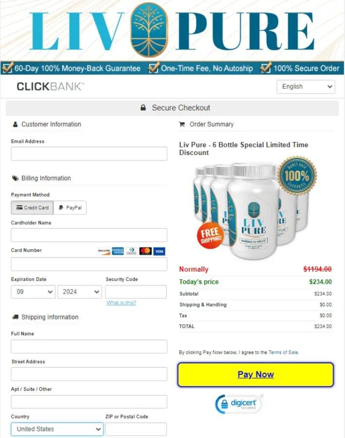 Encrypted secure checkout for online orders
